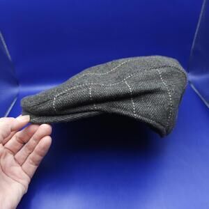 Newsboy Cap Wonderful Fashion Quilted Lining Cabbie Herringbone Hat Wool Blend